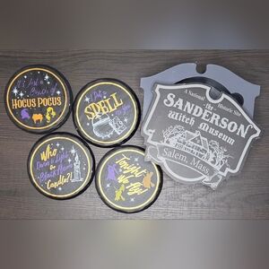 Salem Witch Museum Hocus Pocus Coaster Set w/ Holder Halloween Decor Gift